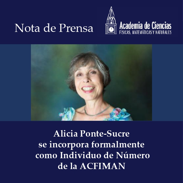 Nota de Prensa ACFIMAN: Alicia Ponte-Sucre se incorpora formalmente como Individuo de Número de la ACFIMAN