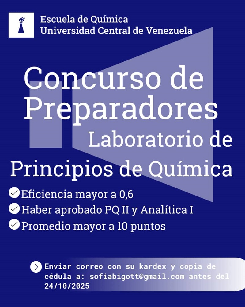 Escuela de Química abre concurso de preparadores
