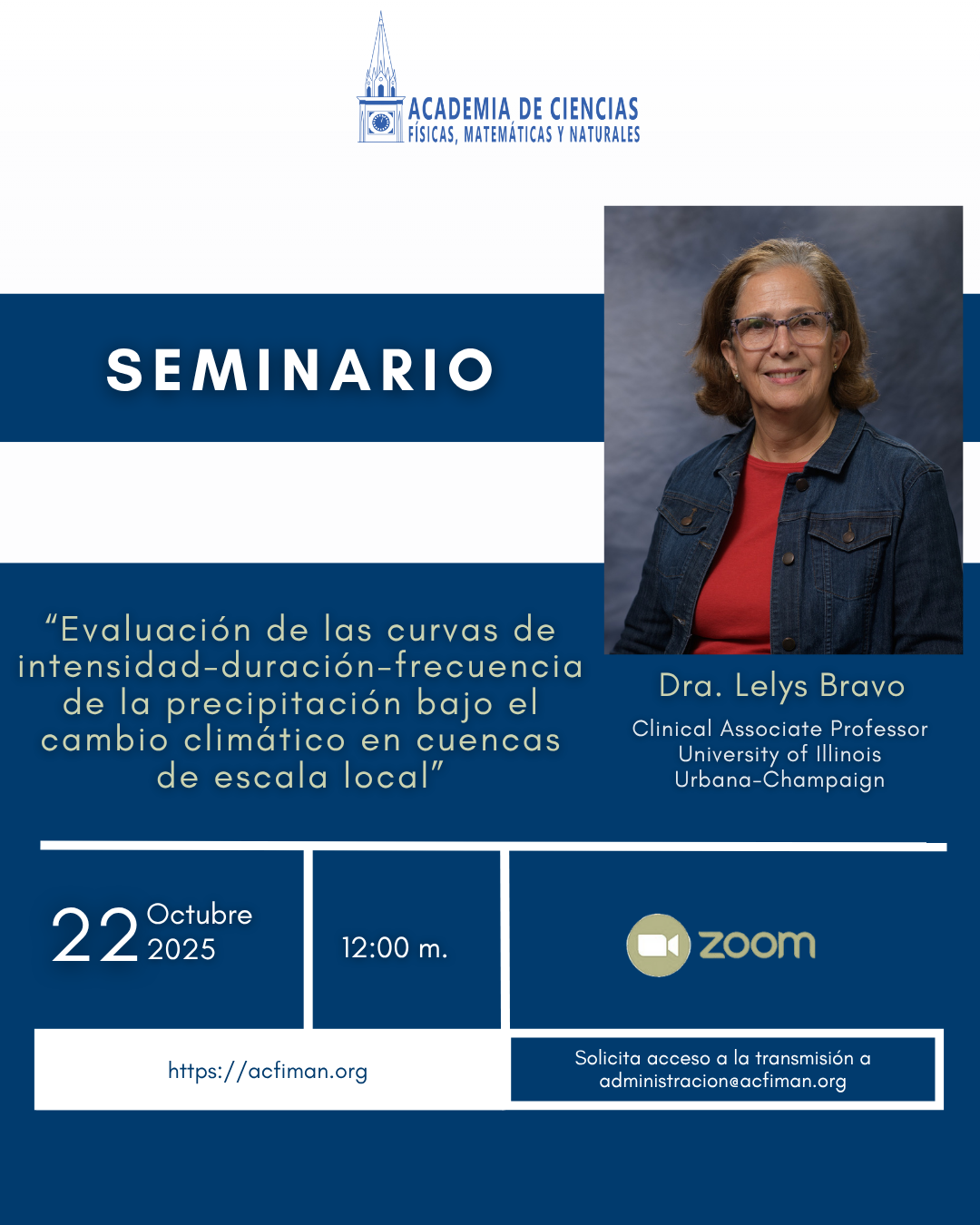 ACFIMAN organiza seminario sobre herramientas matemáticas aplicadas a precipitaciones bajo condiciones de cambio climático