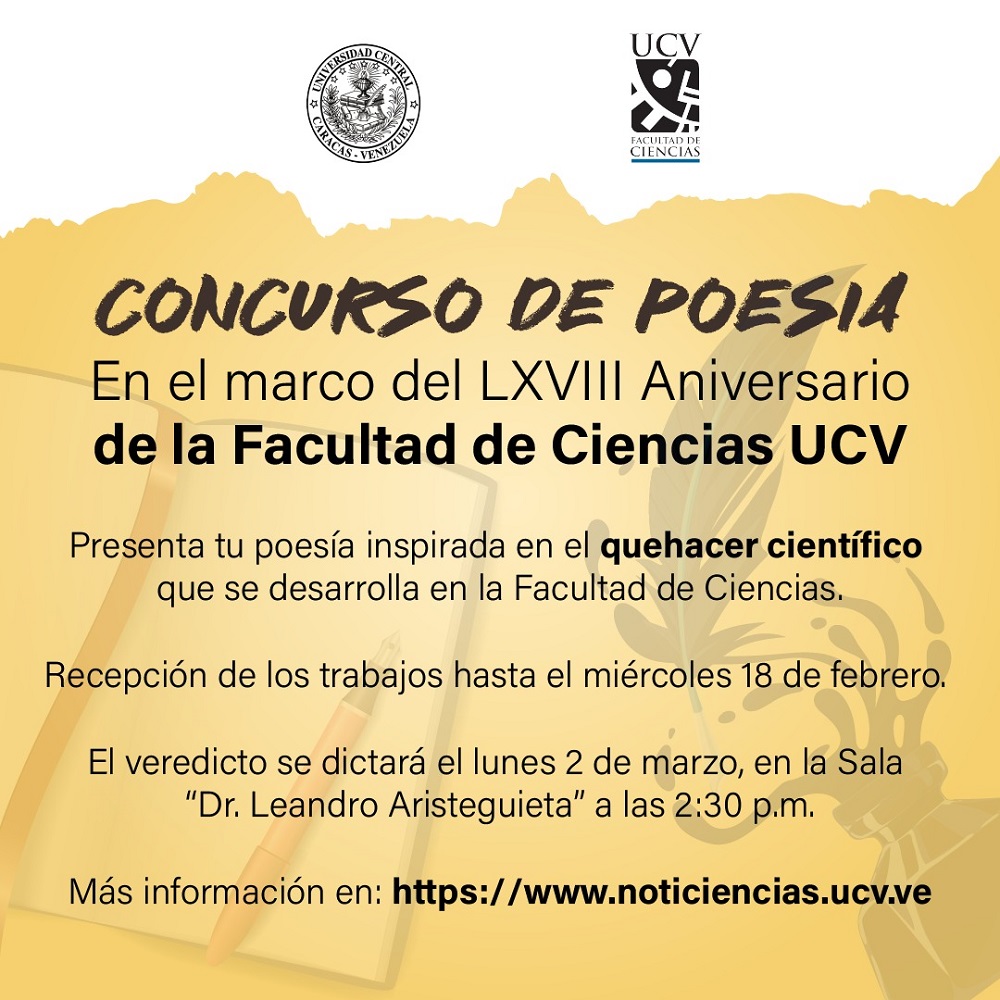 Bases del Concurso de Poesía «LXVIII Aniversario de la Facultad de Ciencias»