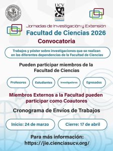 Abierta la convocatoria para las Jornadas de Investigación y Extensión Facultad de Ciencias 2026