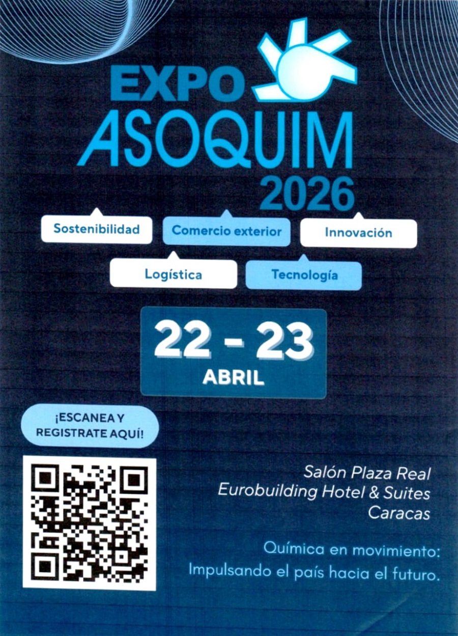 La Expo Asoquim 2026 se llevará a cabo los días 22 y 23 de abril en Caracas