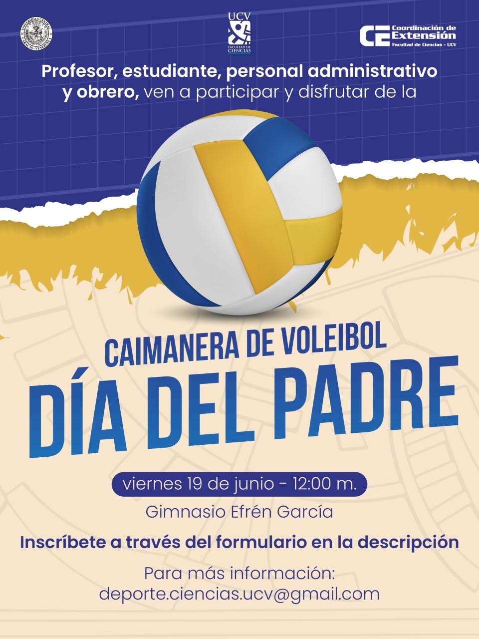 En el marco del Día del Padre: la Facultad de Ciencias invita a participar en una caimanera de voleibol