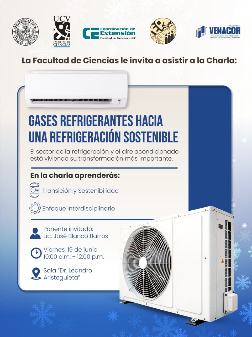 La Facultad de Ciencias invita a la charla «Gases refrigerantes, hacia una refrigeración sostenible»
