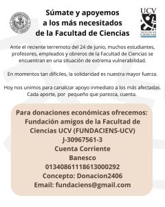 Súmate y apoyemos a los más necesitados de la Facultad de Ciencias