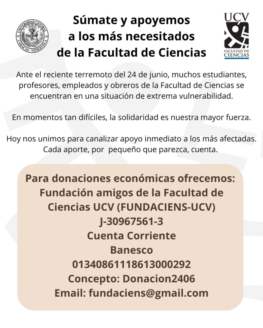 Donativos Facultad de Ciencias