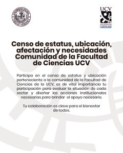 Censo de estatus, ubicación, afectación y necesidades comunidad de la Facultad de Ciencias UCV