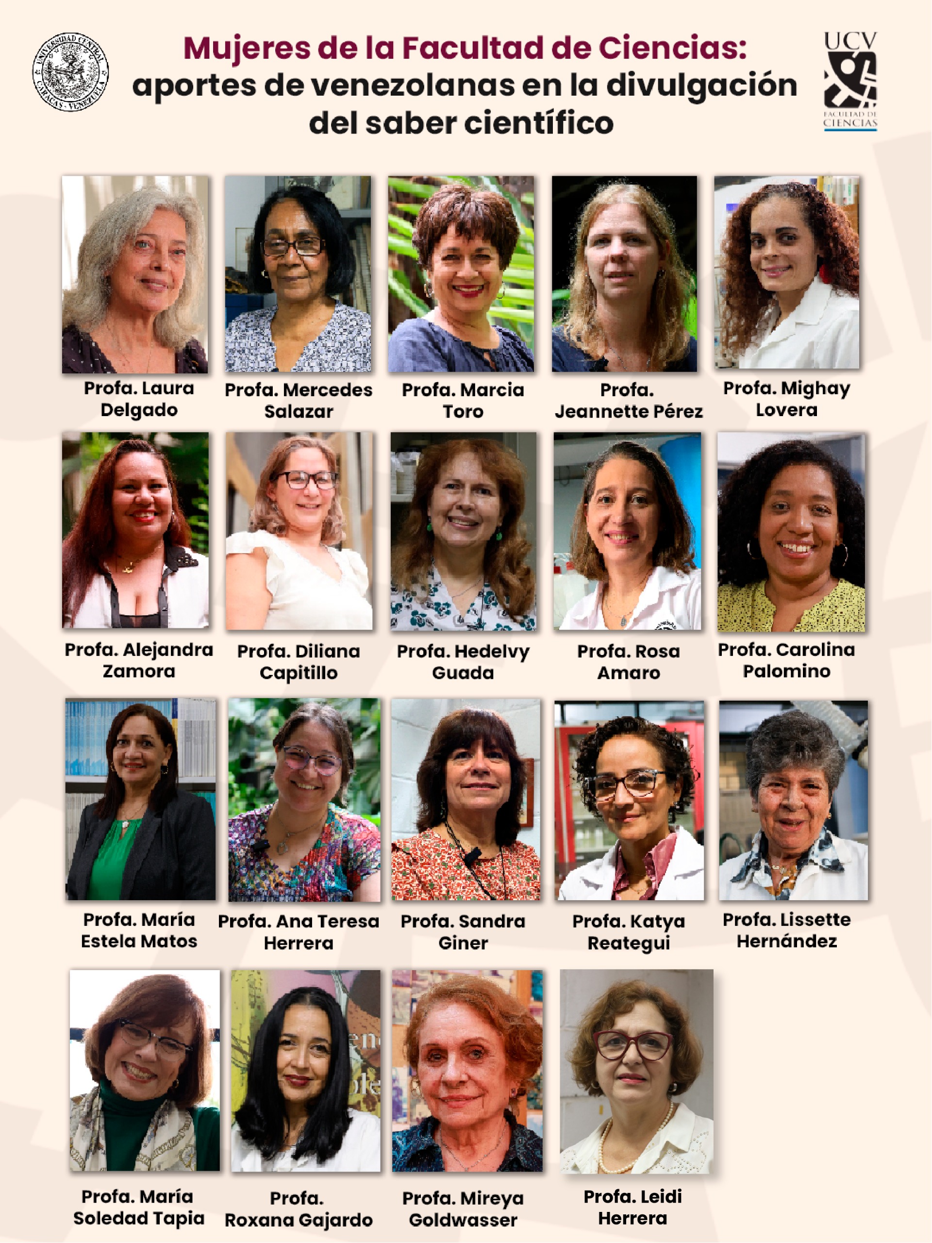 Mujeres de la Facultad de Ciencias: aportes de venezolanas en la divulgación del saber científico