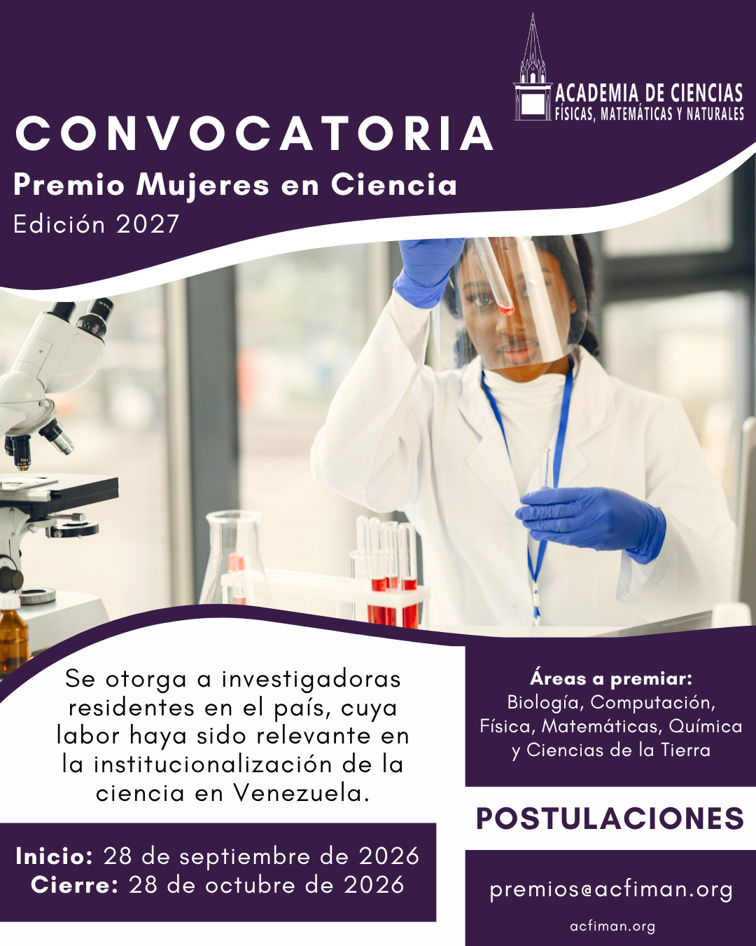 Premio Mujeres en Ciencia 2027