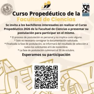 Curso Propedéutico 2026-2027 de la Facultad de Ciencias